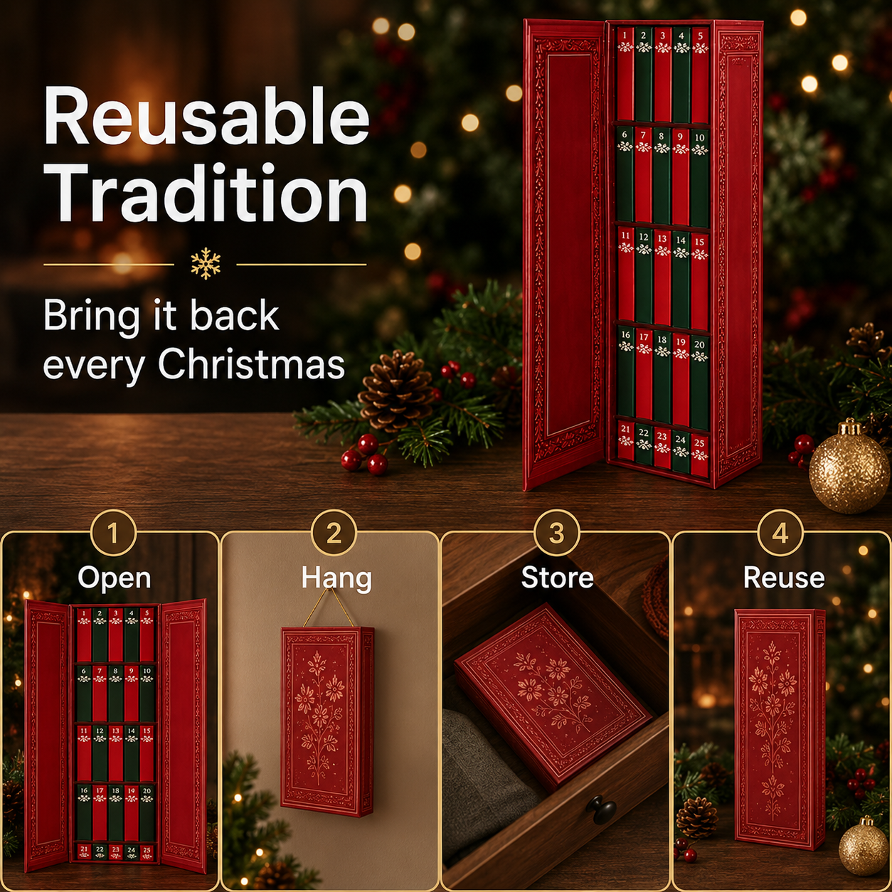 25-Day Mini Book Ornament Advent Calendar