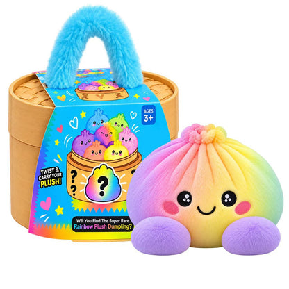 🥟 Cute Dumpling Plush Toy – Soft & Slow-Rebound Stress Relief Stuffed Animal with Bamboo Steamer Case🌈