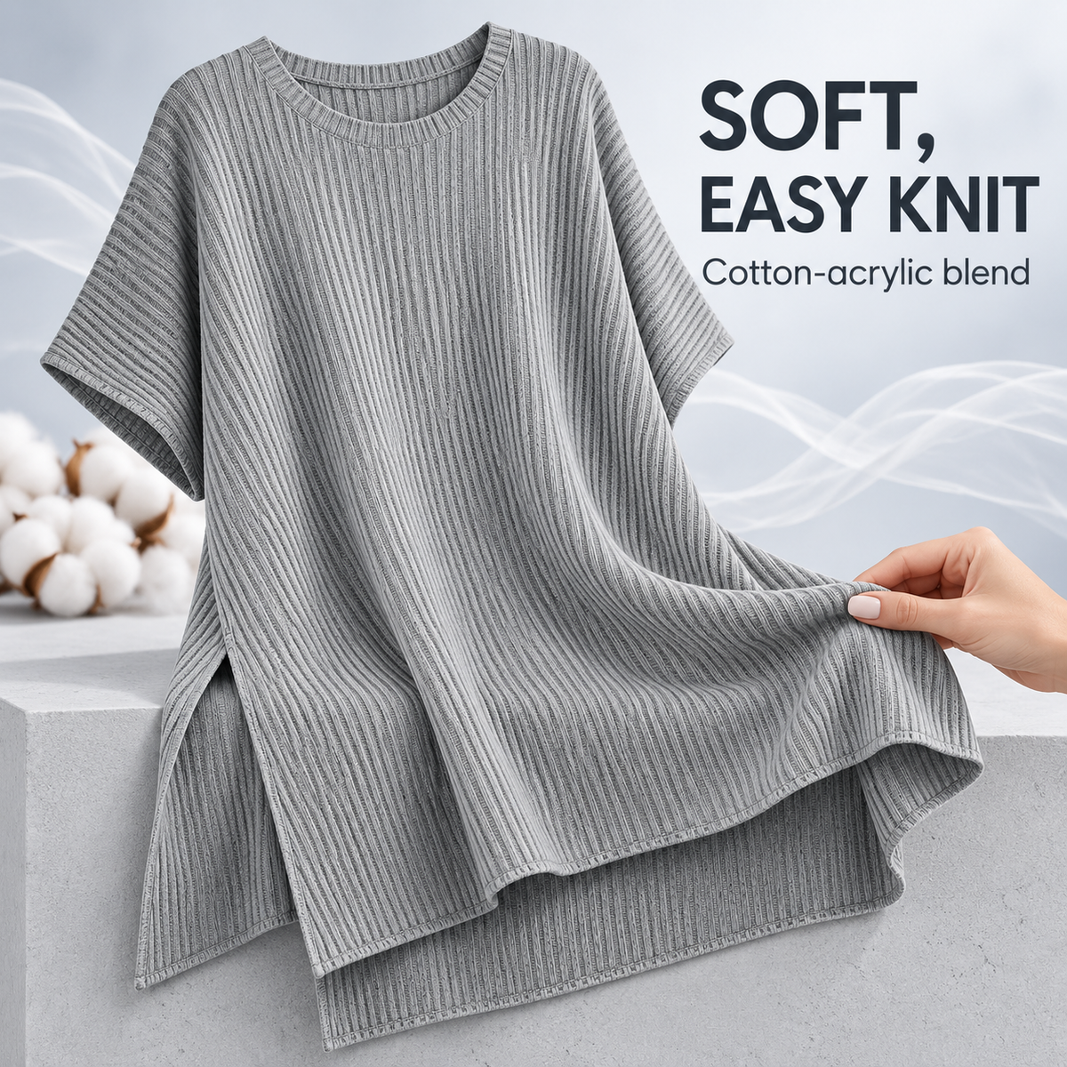Women’s Ribbed Knit Batwing Top