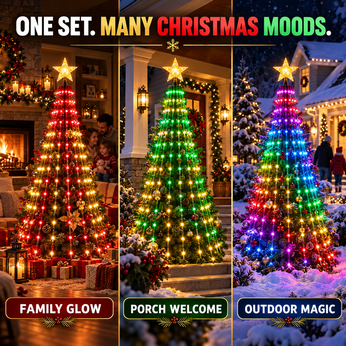 Smart RGB Christmas Tree Lights with App & Music Sync