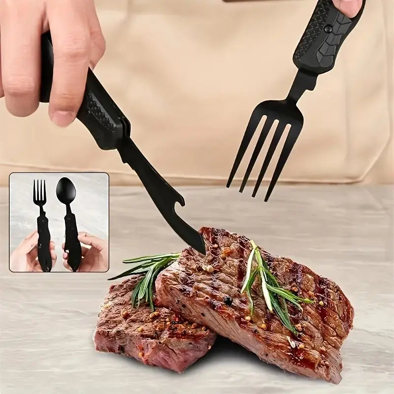 🥄 4-in-1 Folding Camping Utensil Set 🏕️