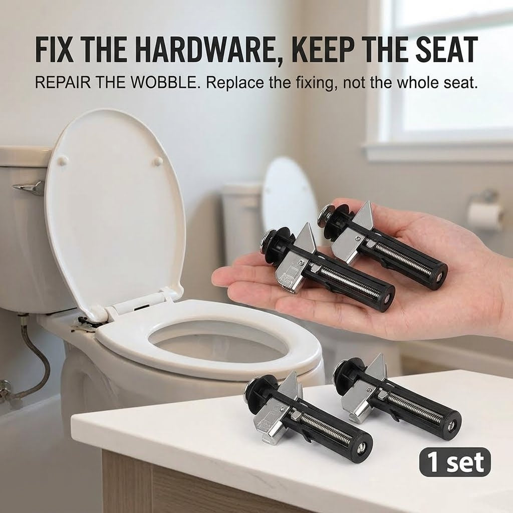 Top-Fix Toilet Seat Hinge Repair Kit – Expansion Bolts for Loose Toilet Seats