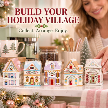 Ceramic Christmas House Spice Jar – Festive Kitchen Storage & Holiday Decor