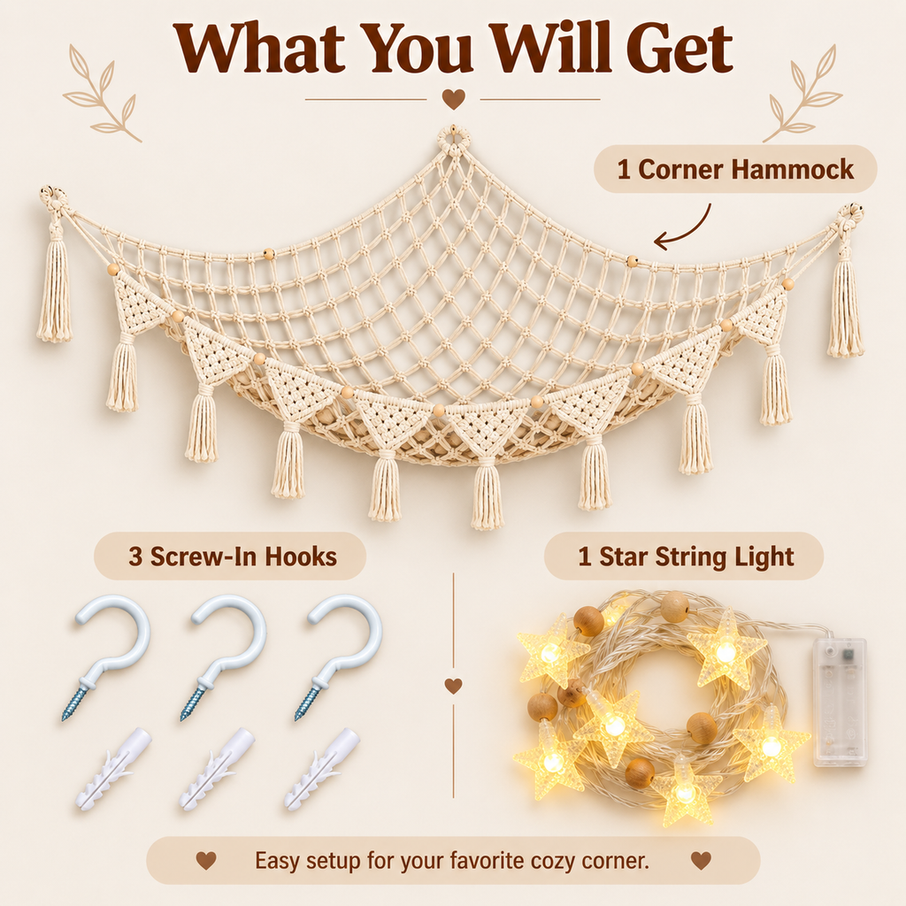 Boho Stuffed Animal Hammock – Cute Corner Storage