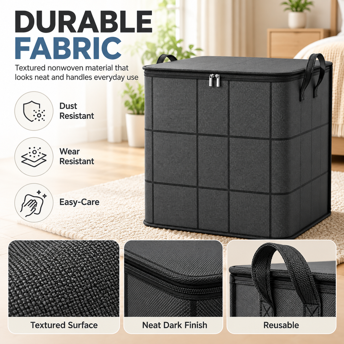 220L Foldable Storage Bag – Extra Large Organizer for Clothes, Blankets & Bedding