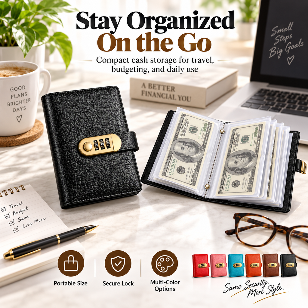 A6 Cash Savings Binder with 3-Digit Combination Lock