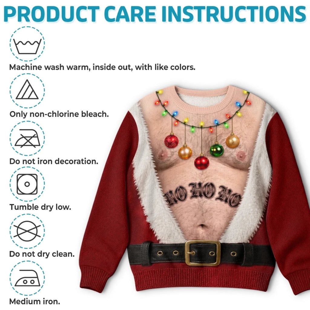 🎅Custom Funny Ugly Sweatshirt - Santa Approved Trouble Maker