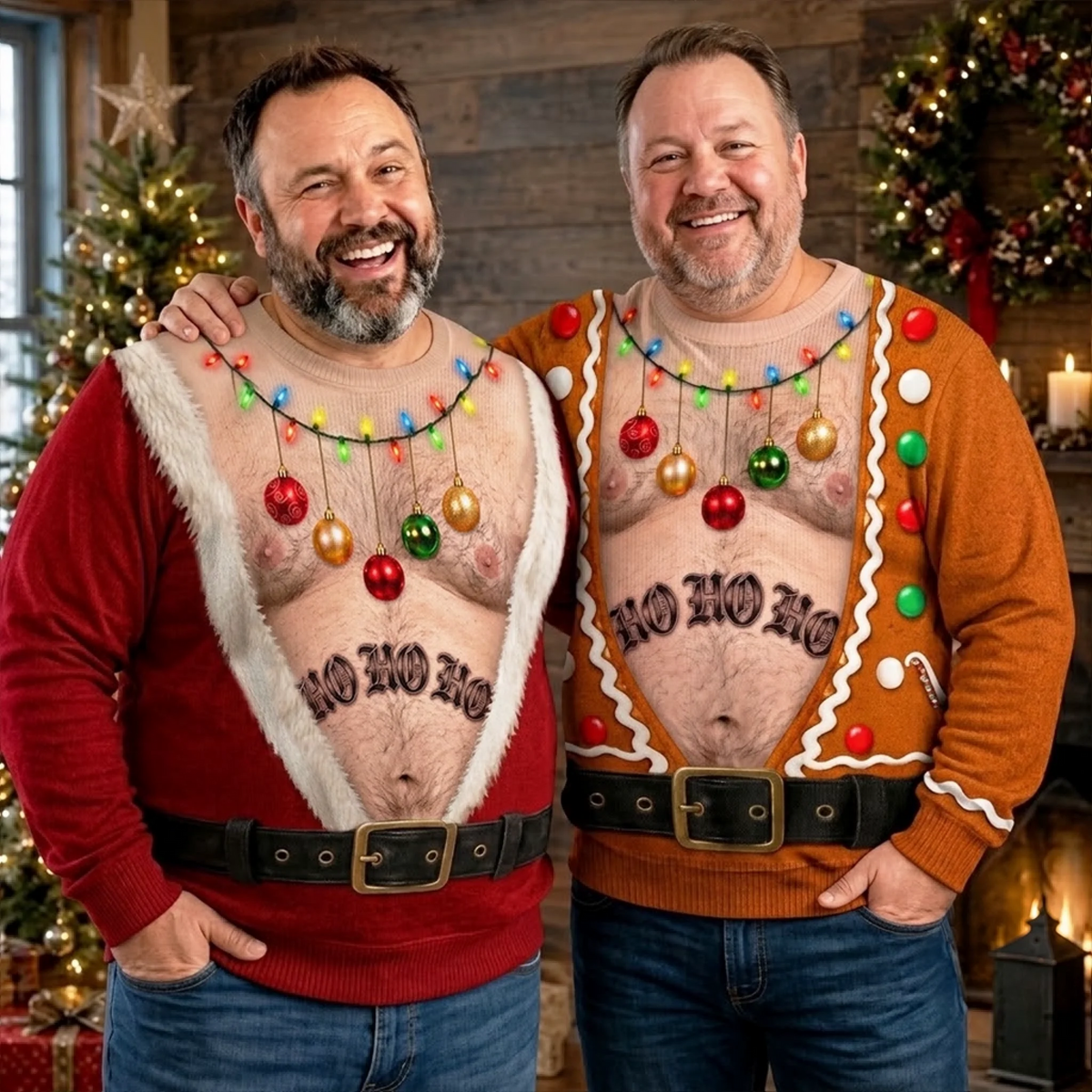 🎅Custom Funny Ugly Sweatshirt - Santa Approved Trouble Maker
