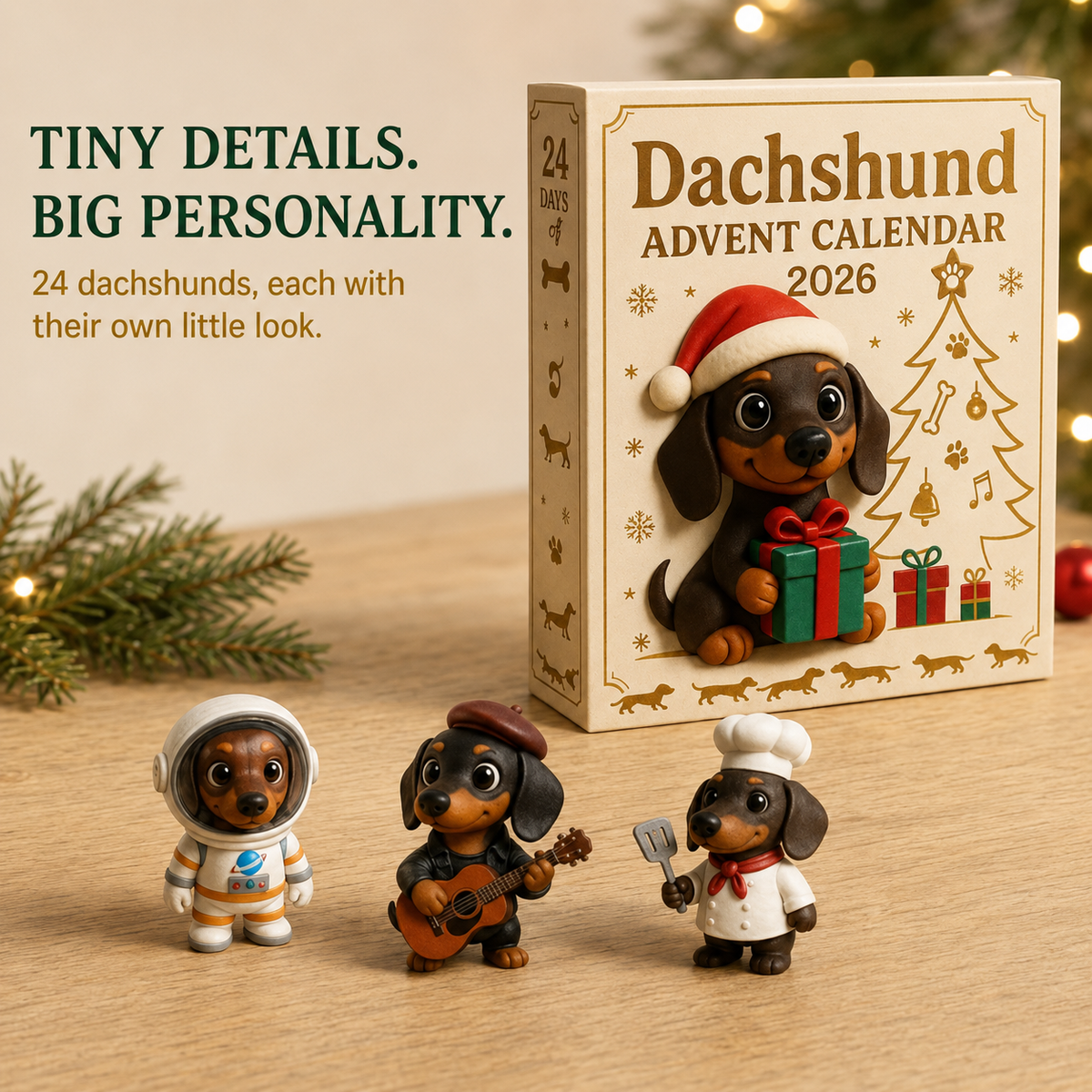 【Last Hour 50% Off】🎁2026 Dachshund Advent Calendar Blind Box💕🐶