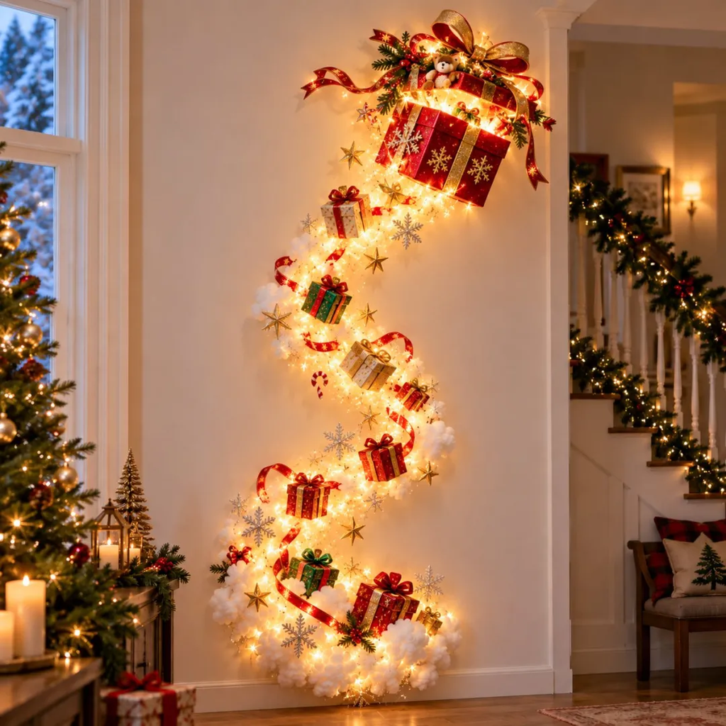 3D Glowing Christmas Wall Decorations - Christmas Magic on the Wall