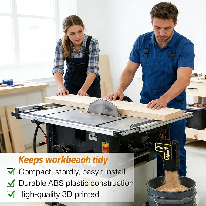 Table Saw Dust Collection Adapter – No Vacuum Needed, Less Sawdust & Easy Cleanup