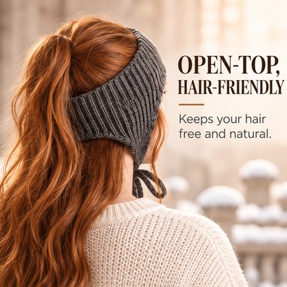 ❄️Women's Knit Ear Warmer Headband – Cap-Friendly Tie-On Design🧣
