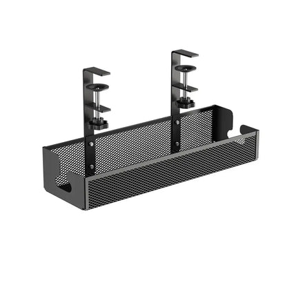 Under-Desk Cable Management Tray – No-Drill Clamp Organizer for Desks Up to 2" Thick
