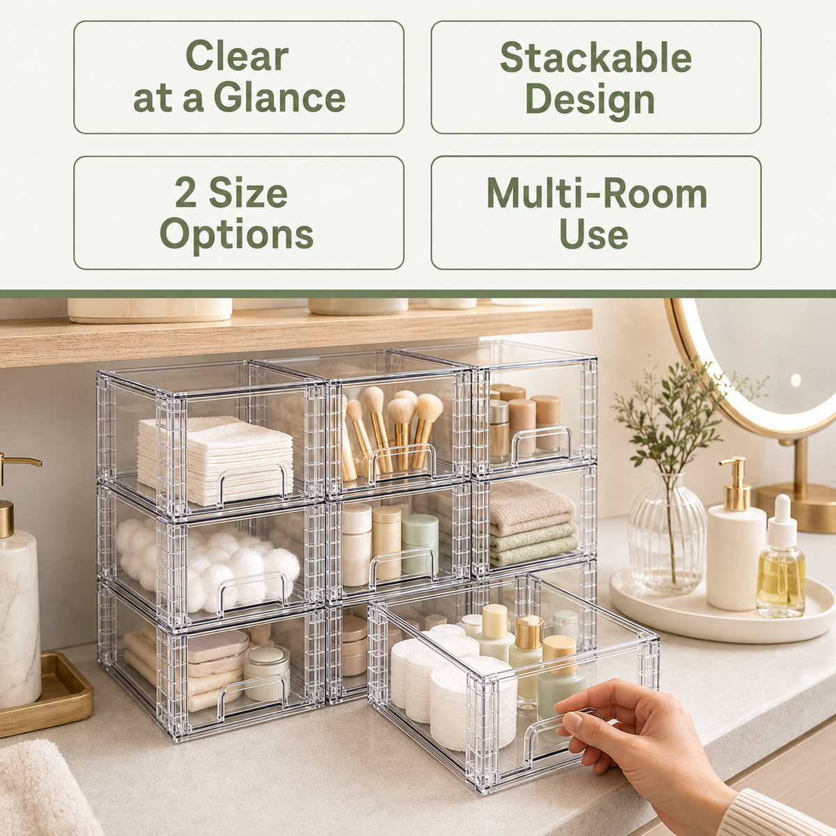 Clear Stackable Storage Drawers