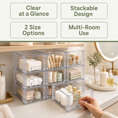 Clear Stackable Storage Drawers