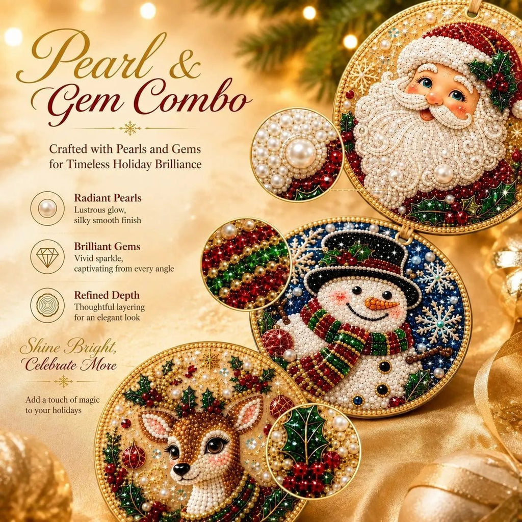 🎄🦌 6-Pack Christmas Diamond Painting Ornament Kit | Make Beautiful Hand‑Made Decorations🎁