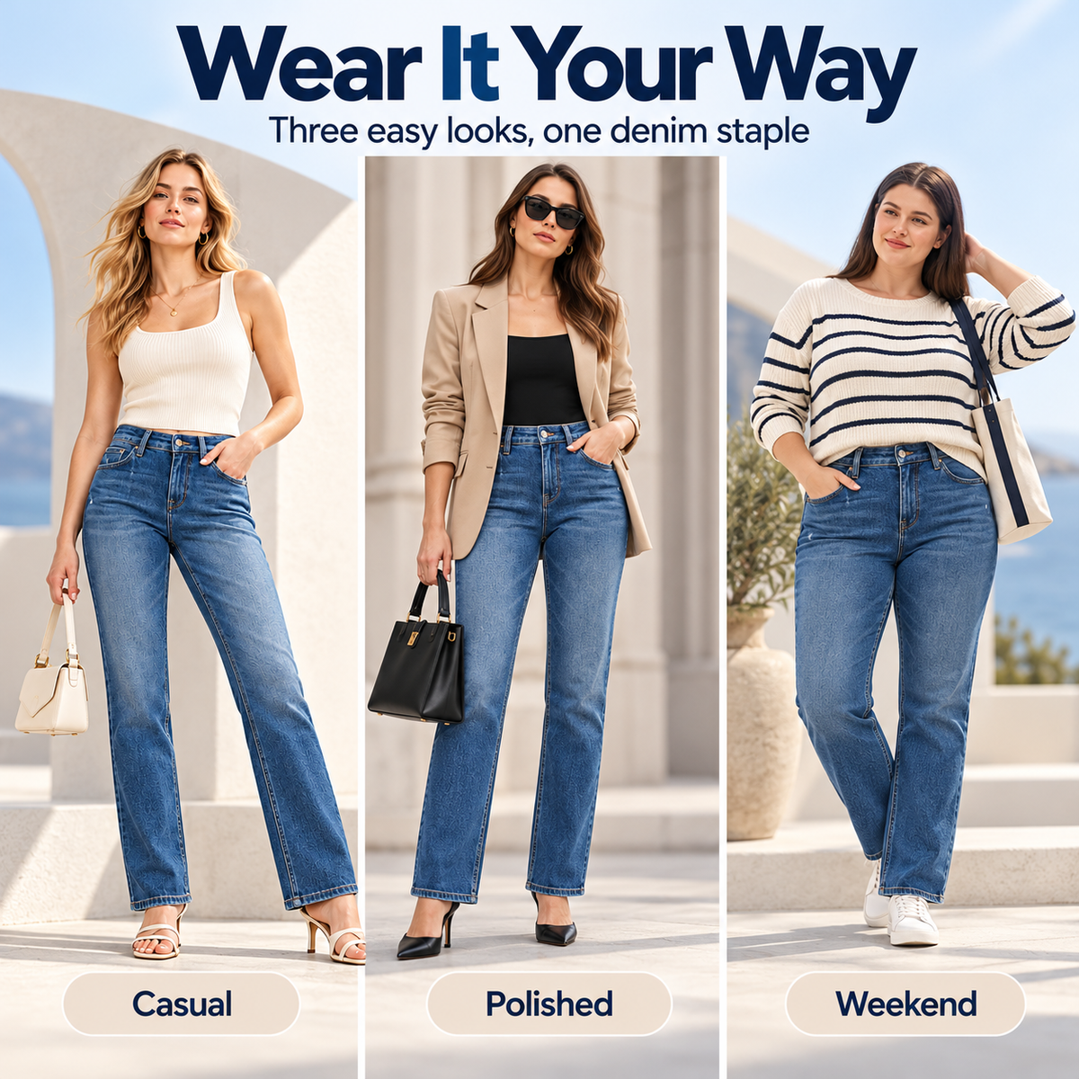 Women's Flattering Straight-Leg Jeans – Stretch Denim That Complements Your Curves