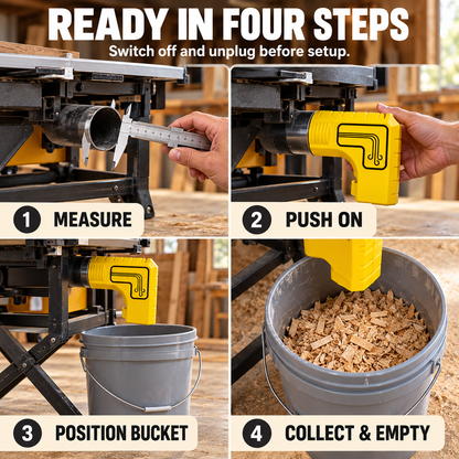Table Saw Dust Collection Adapter – No Vacuum Needed, Less Sawdust & Easy Cleanup