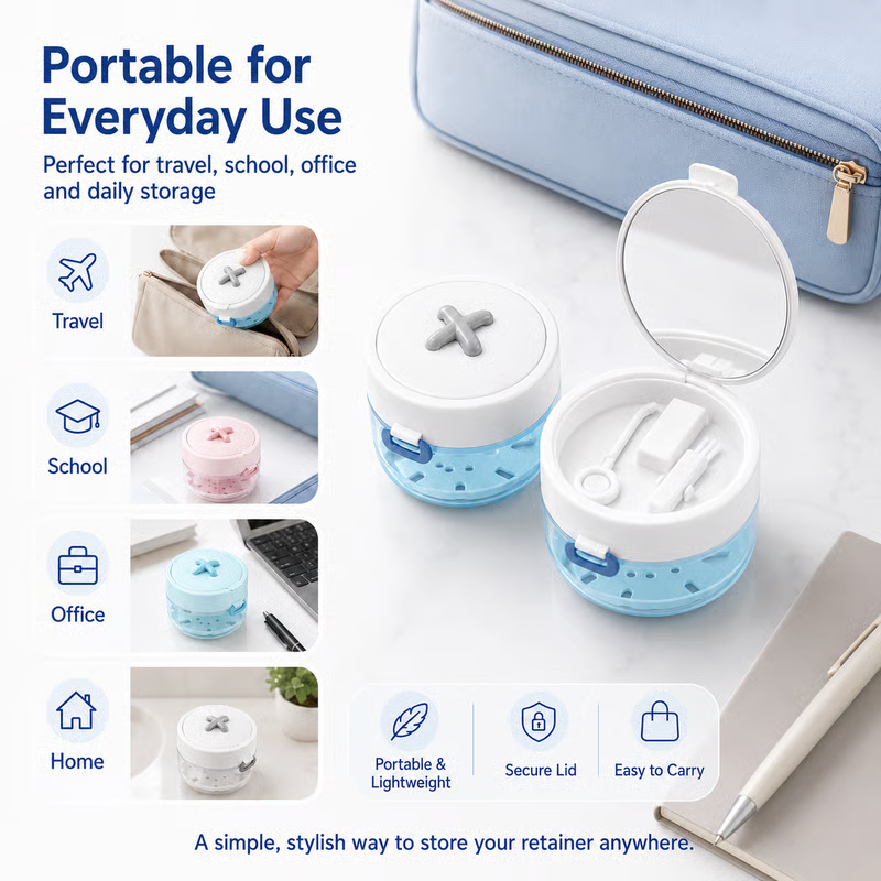 🦷✨3-in-1 Retainer Cleaning & Storage Case