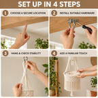 Handwoven Macramé Hanging Cat Bed for Cozy Elevated Lounging