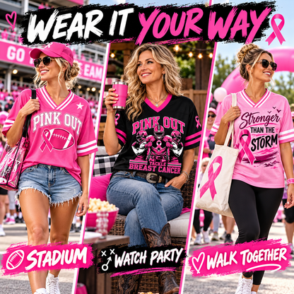 Pink Ribbon Breast Cancer Support Game Day Jersey