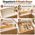 Adjustable Bamboo Drawer Dividers for Kitchen and Home