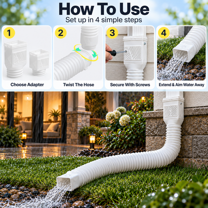 Flexible Downspout Extender & Rainwater Drainage Pipe for Home Foundation
