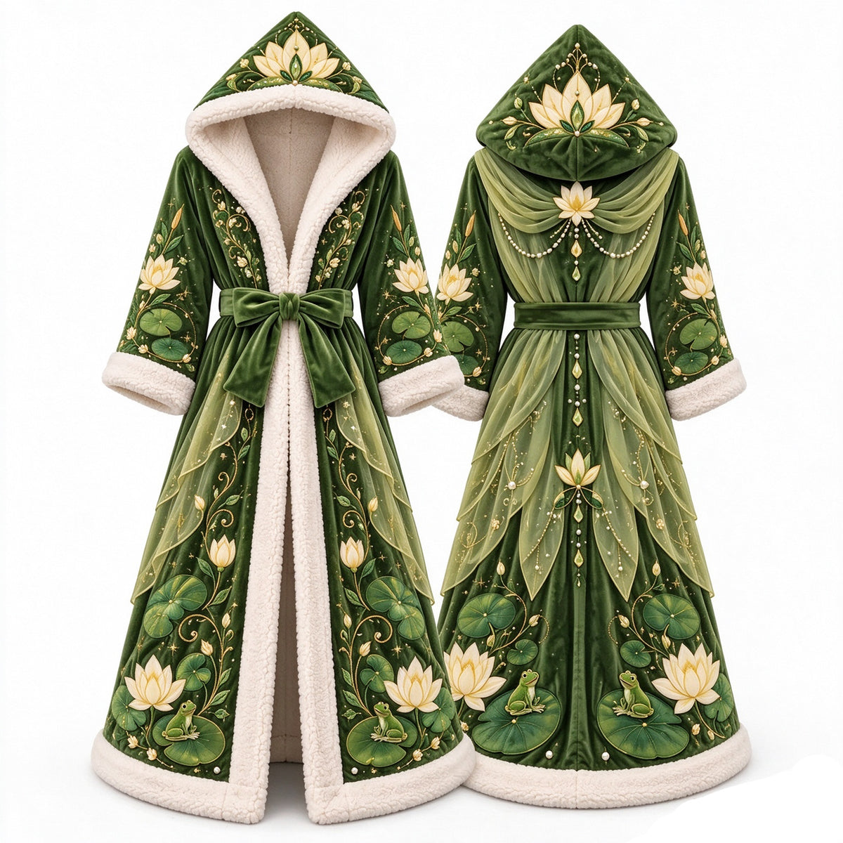 👑 Fairytale Royal Heated Robe – Plush Sherpa Lined Electric Heating Long Dressing Gown 🔥