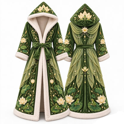 👑 Fairytale Royal Heated Robe – Plush Sherpa Lined Electric Heating Long Dressing Gown 🔥