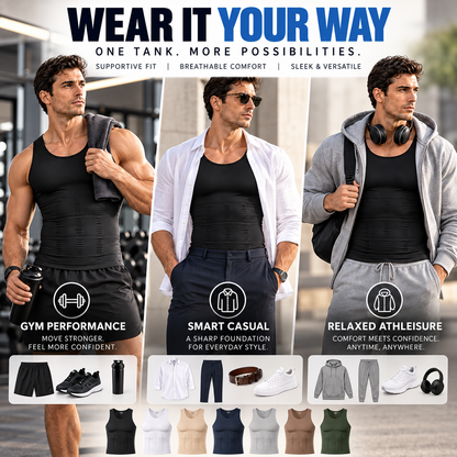 2/3/4Pack Menswear Compression Tank Top,tummy & Abdominal Control Body Shaper Trainer Vest