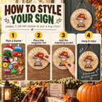 Interchangeable Front Door Welcome Sign Set with Seasonal Holiday Seasonal Icons