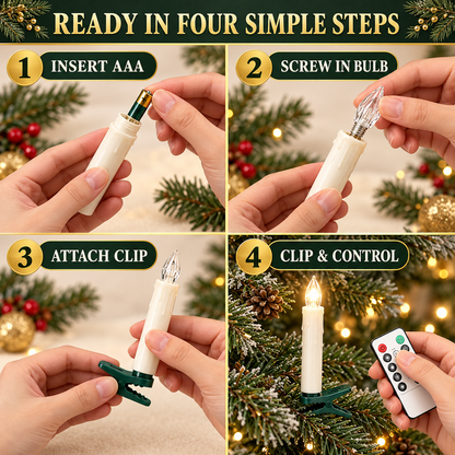 Flameless Clip-On Candle Lights with Remote — 10/20 Pack Holiday Set