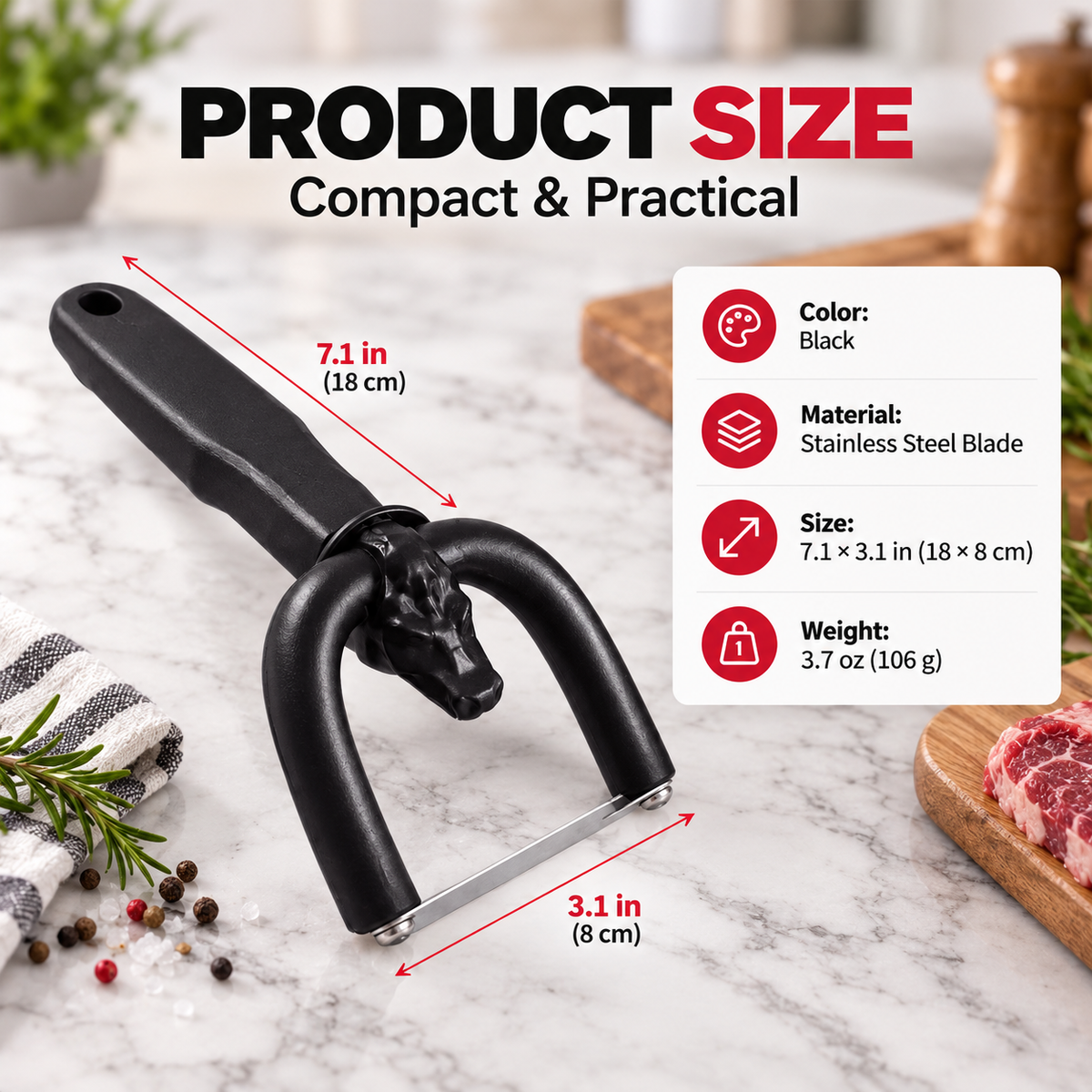 🥩 Handheld Fat Trimmer for Beef & Pork, Portable Meat Fat Remover Tool, Easy Brisket Trimming BBQ Kitchen Gadget