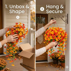 Autumn Morning Glory Hanging Artificial Vine for Garden Decor