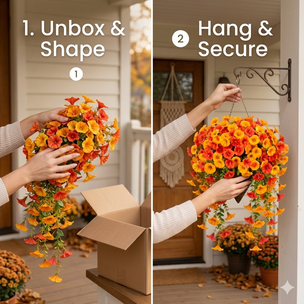 Autumn Morning Glory Hanging Artificial Vine for Garden Decor