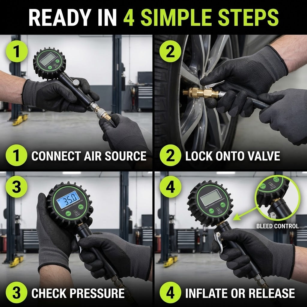 200 PSI Digital Tire Inflator Gauge