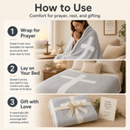 Gospel of John Blanket Soft Scripture Throw with Cross Silhouette
