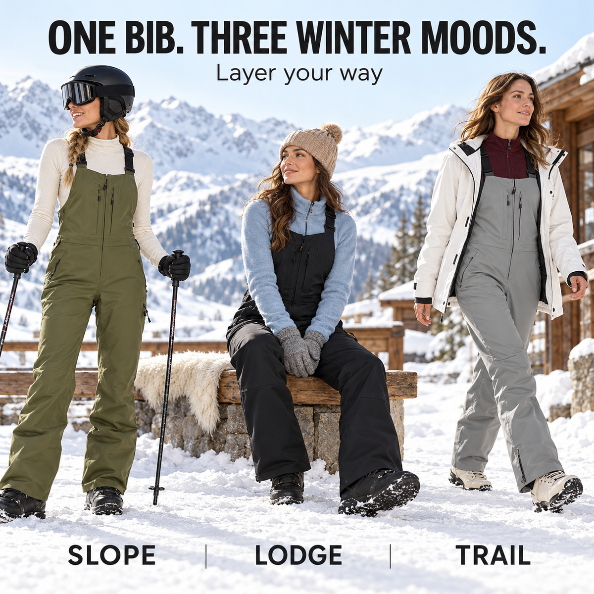 Women’s Waterproof Insulated Ski Bibs – Warm, Adjustable & Snow-Ready
