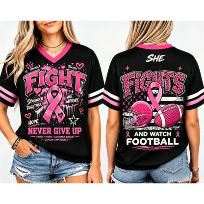 Pink Ribbon Breast Cancer Support Game Day Jersey