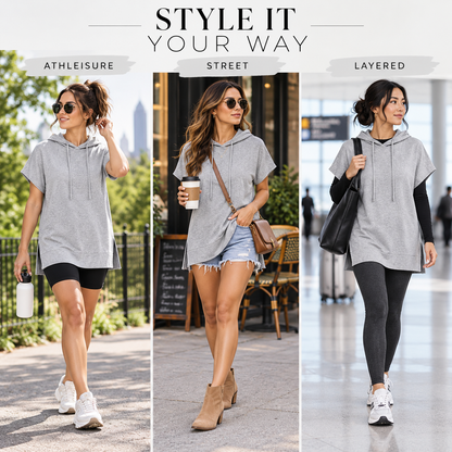 Women's Gray Basic Hoodie Top