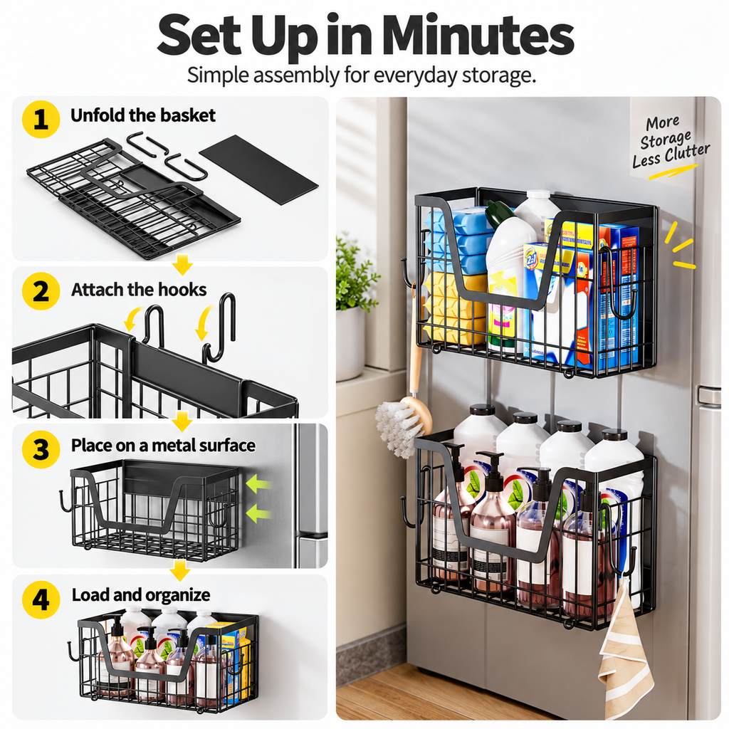 Magnetic Fridge Storage Shelf – More Space, Less Clutter