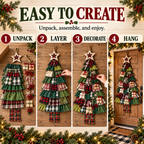 DIY Oversized Patchwork Christmas Tree Door Hanging Kit with Tools