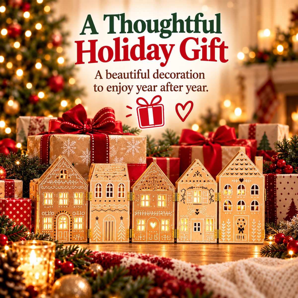 🎄🏠 Wooden Gingerbread House Decor – Bring Christmas Magic Home! ✨