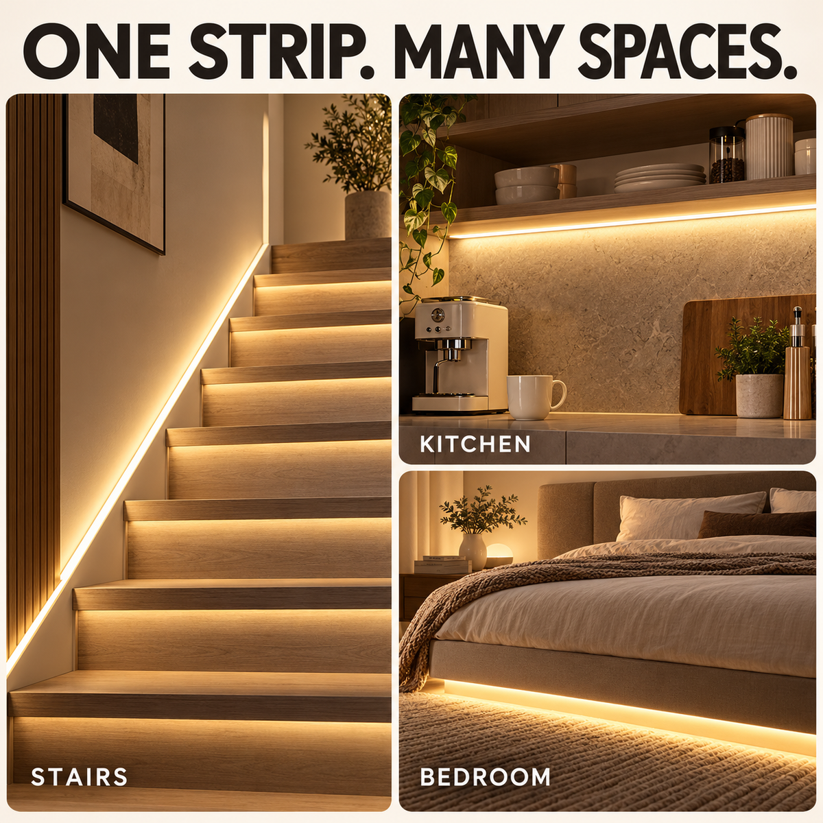 Motion Sensor LED Strip Lights – Dynamic Flowing Effects, USB Powered, Cuttable for Stairs & Home