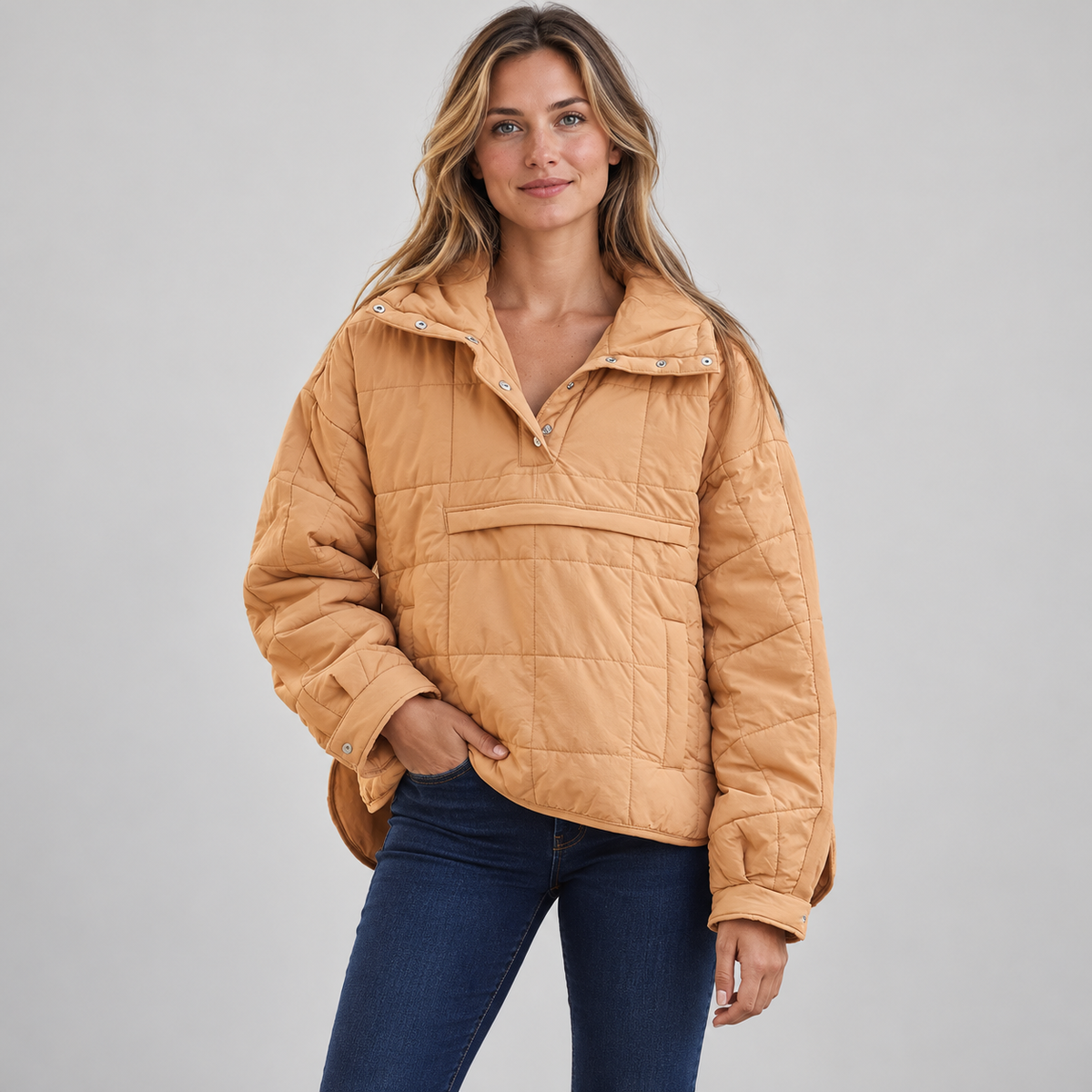 Tanming Women's Lightweight Quilted Hooded Anorak Jacket