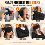 😴3-in-1 Airplane Sleep System with Memory Foam Pillow, Mask & Sling😴