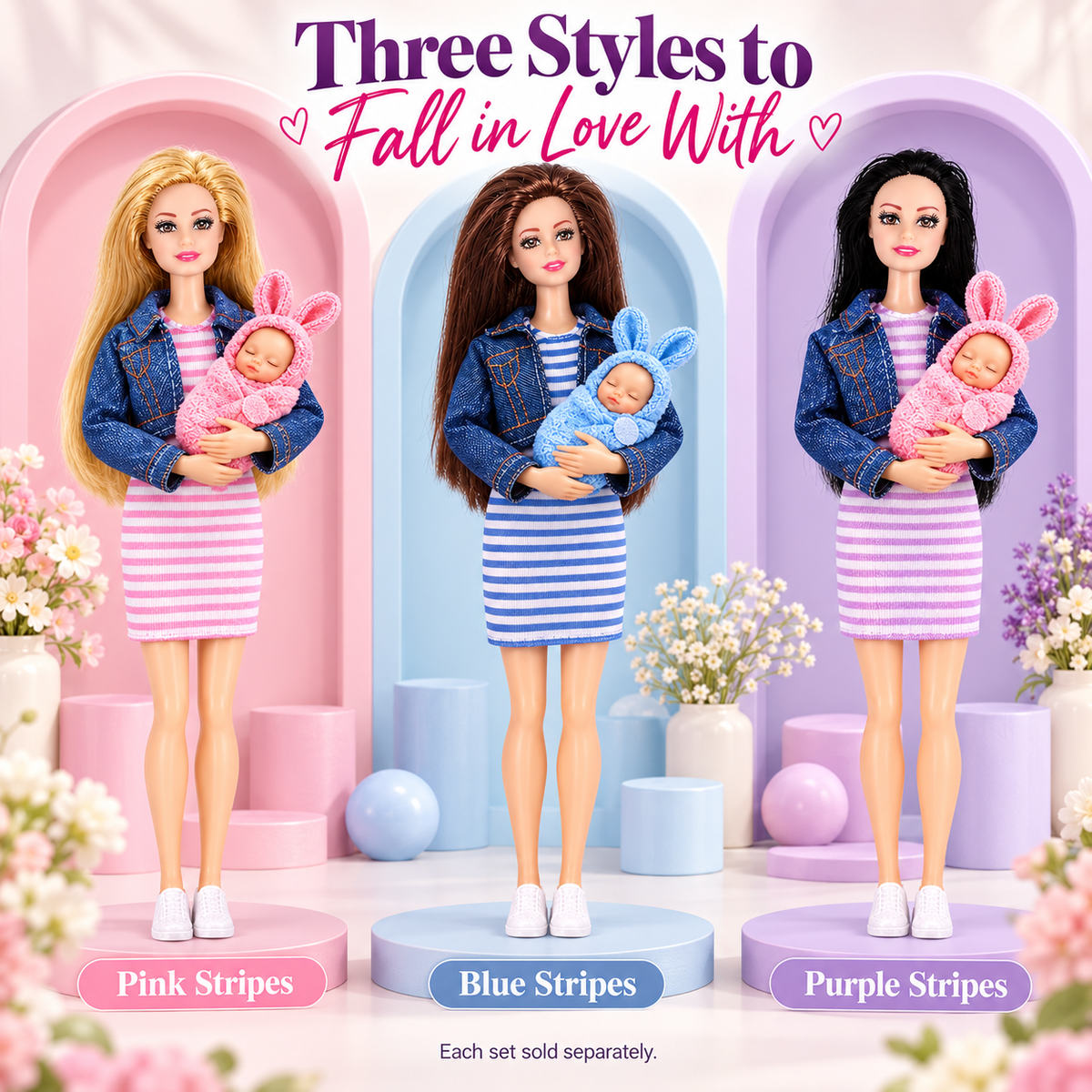 🎀 Mom & Newborn Baby Surprise Toy Set | Interactive Caring Play Set for Kids Ages 3+ ⭐