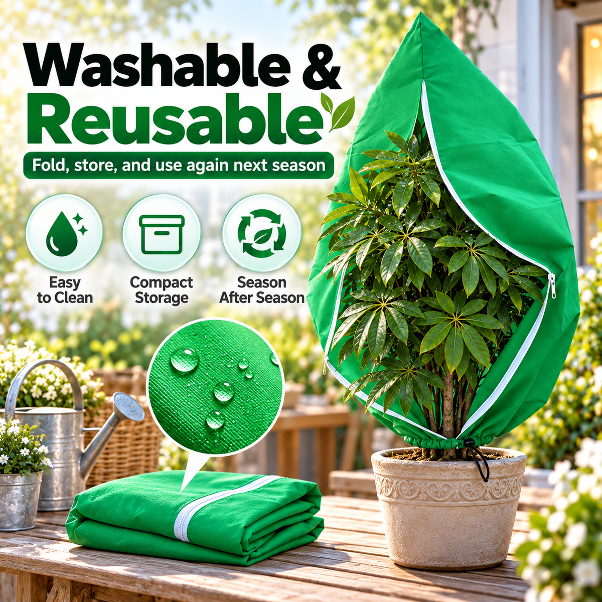 5-Pack Reusable Plant Frost Covers – Breathable Winter Protection