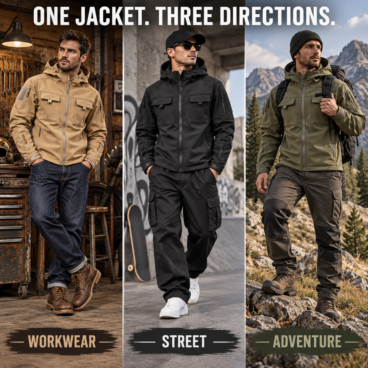 🧥Men's Waterproof Outdoor Fleece-Lined Hooded Jacket with 9 Pockets🧥