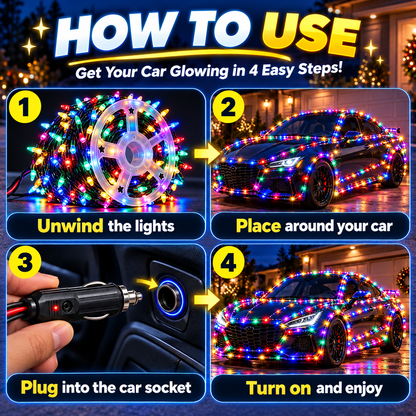 1500 LED Multicolor Car String Lights with Remote Control